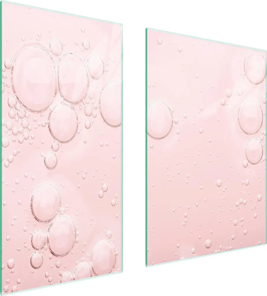 Protezione Piano Cottura Universale 75x52 Vetro Rosa 2 Pezzi