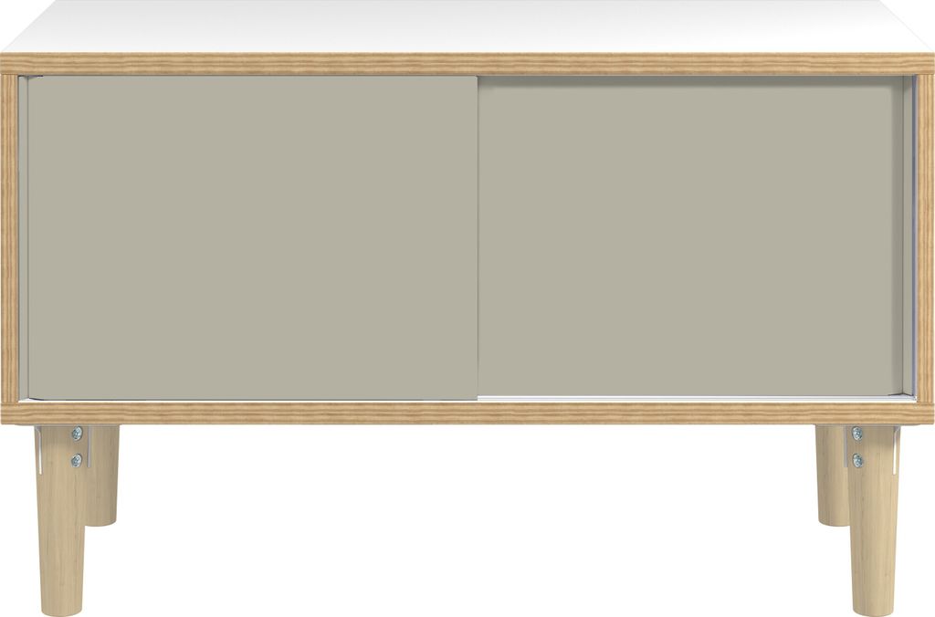 BISLEY Sideboard Poise, POS1007W645 verkehrsweiß, lichtgrau 100,0 x 45,0 x 62,1 cm