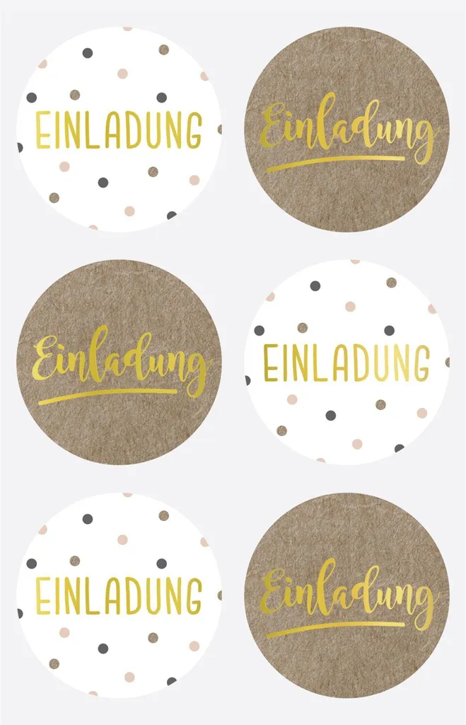 Décoration de faire-part avec les stickers Einladung ronds Heyda 203