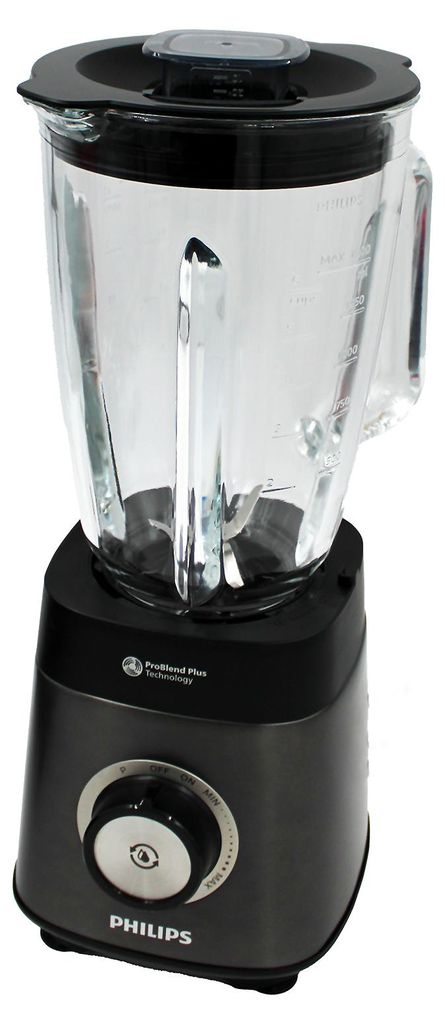 Philips HR3040/00 Glass Blender Metal Series 1200W 2L Nero Immagine del prodotto 