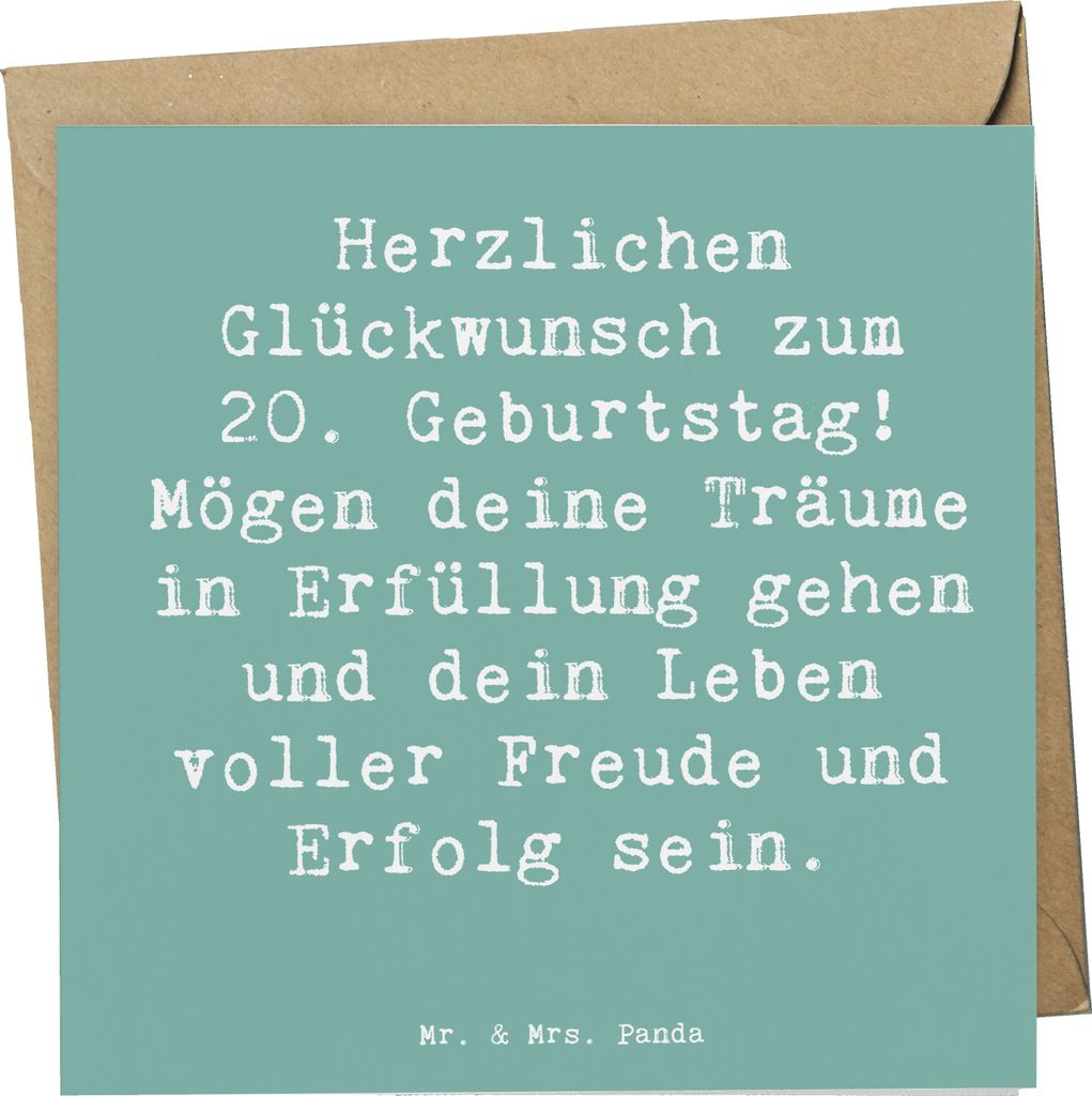 Mr. & Mrs. Panda Grußkarte Spruch 20. Geburtstag - Produktbild 