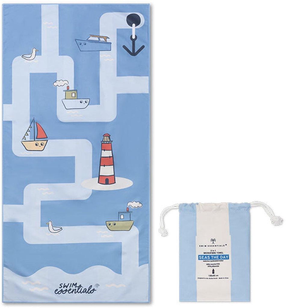 Ręcznik plażowy Swim Essentials z mikrofibry - niebieski - Zdjęcie produktu 