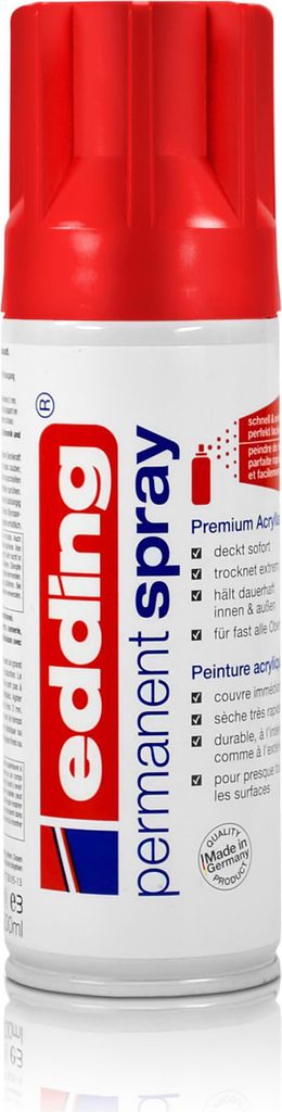 edding Permanent Spray verkehrsrot glänzend 200 ml Premium Acryllack, RAL 3020