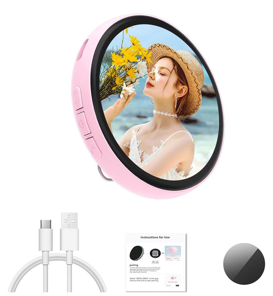 Intelligenter elektronischer Ausweis, personalisierbarer digitaler Ausweis mit Video- und Fotoanzeige, wiederaufladbarer Clip-On-Touchscreen-Auswei...