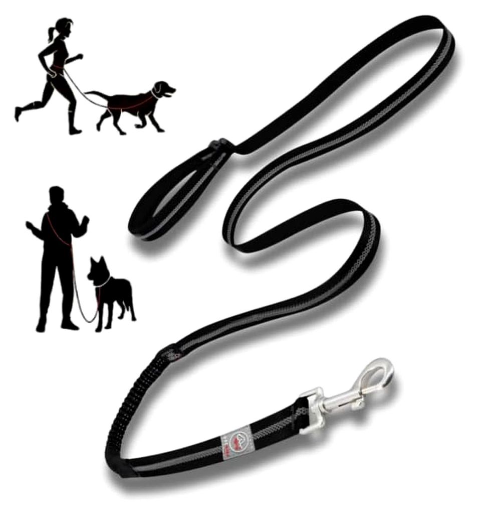 Joggingleine für Hunde mit Stoßdämpfer – Freihandleine 180 cm verstellbar, reflektierend, gepolstert, robust, wasserdicht – Für mittelgroß...