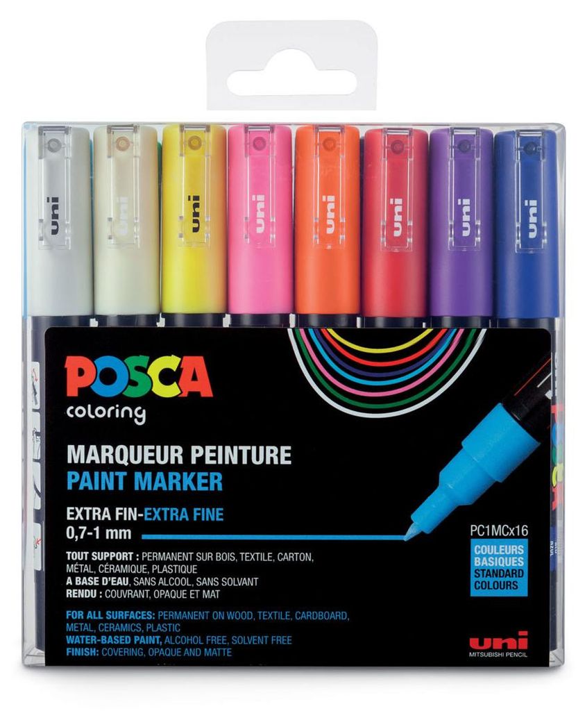 Uni-Ball POSCA PC-1M Multicolore 16 pz Immagine del prodotto 