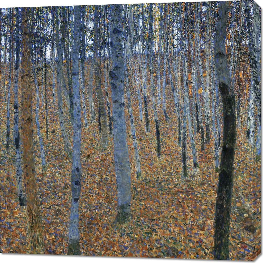 Quadro Klimt Beech Grove I 90x90 cm - Stampa Tela Artistica Soggiorno