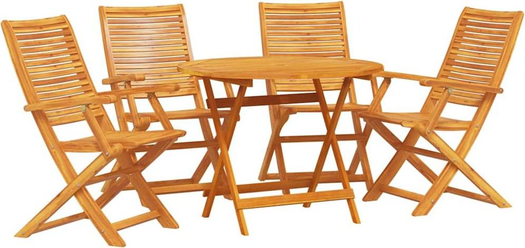 vidaXL Garten Essgruppe 5 pcs Braun Massivholz Akazie