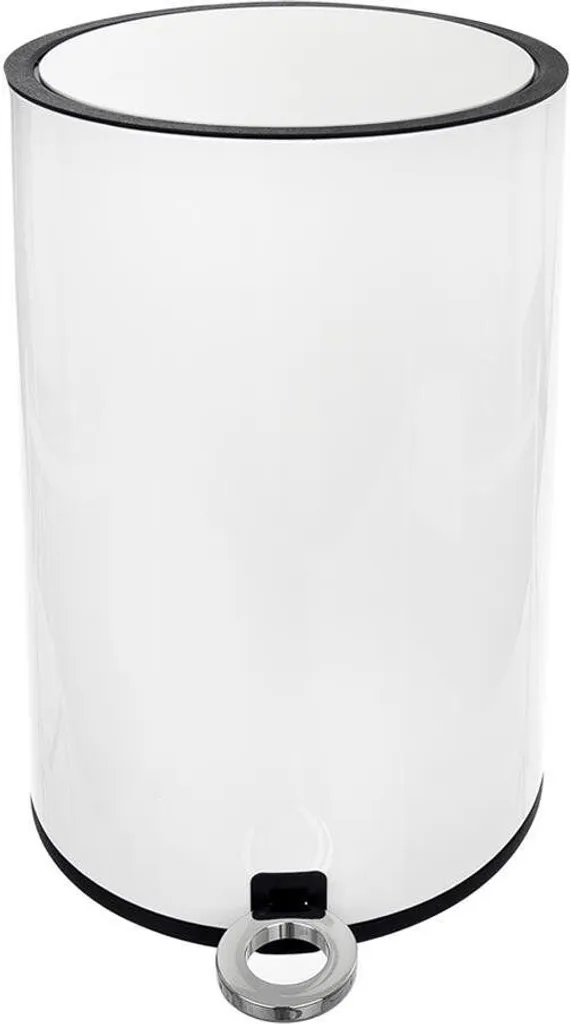 Petite poubelle à pédale 6 litres en métal blanc Orion ronde