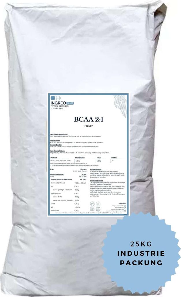 BCAA 2:1:1 Sonnenblumenlecithin Pulver (40-100 Mesh) – 25 kg