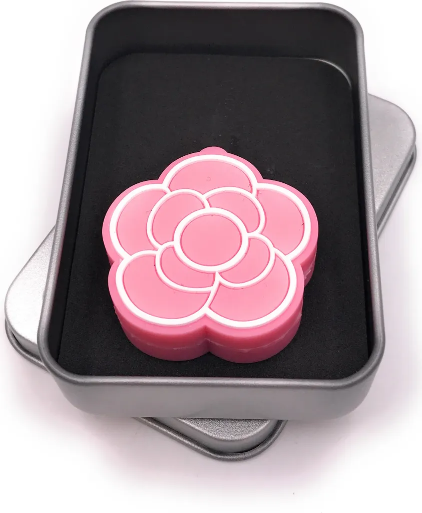 Clé USB Fantaisie Fleur de Rose 64 Go avec Boîte de Rangement Métal