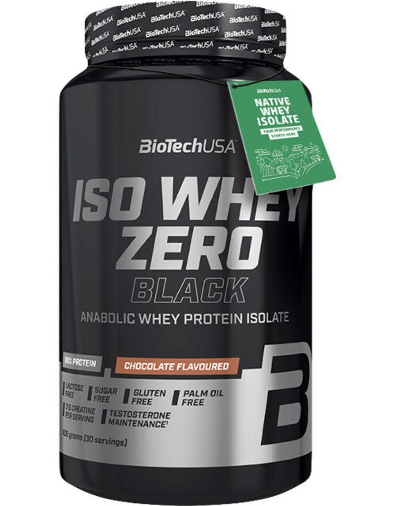 BioTech USA Iso Whey Zero Black 908 g strawberry / Whey Protein Isolat / Schnell absorbierbares Whey Protein Isolat, angereichert mit Kreatin, Amin...
