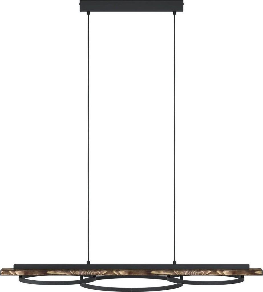 Eglo LED Pendelleuchte Boyal schwarz holz 101 x 110 cm warmweiß dimmbar