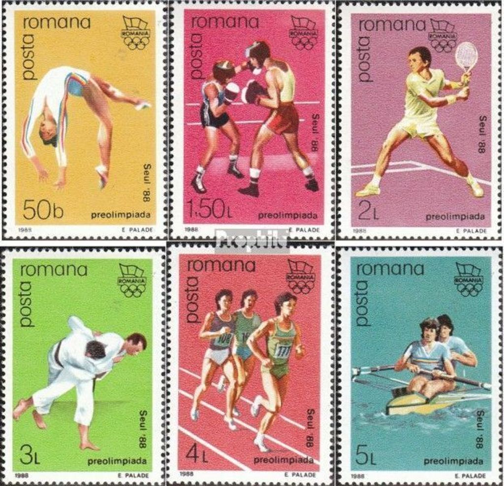 Briefmarken Rumänien 1988 Mi 4458-4463 (kompl.Ausg.) postfrisch Olympische Sommerspiele Seoul 88