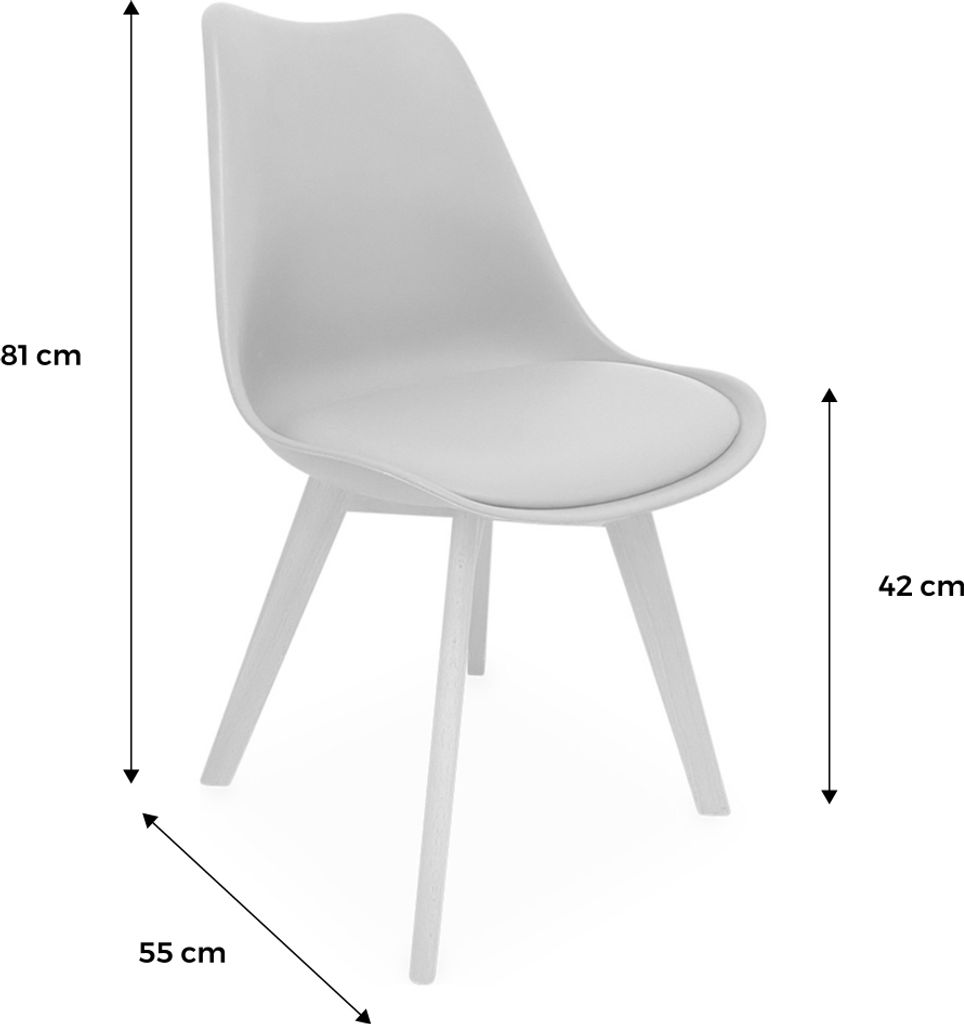 sweeek - 4er-Set skandinavische Stühle mit Holzbeinen - Produktbild 8