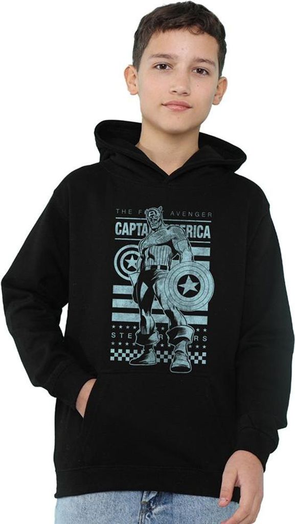 Captain America - Kapuzenpullover für Kinder, Zum Überziehen TV22672 (128) (Marine)