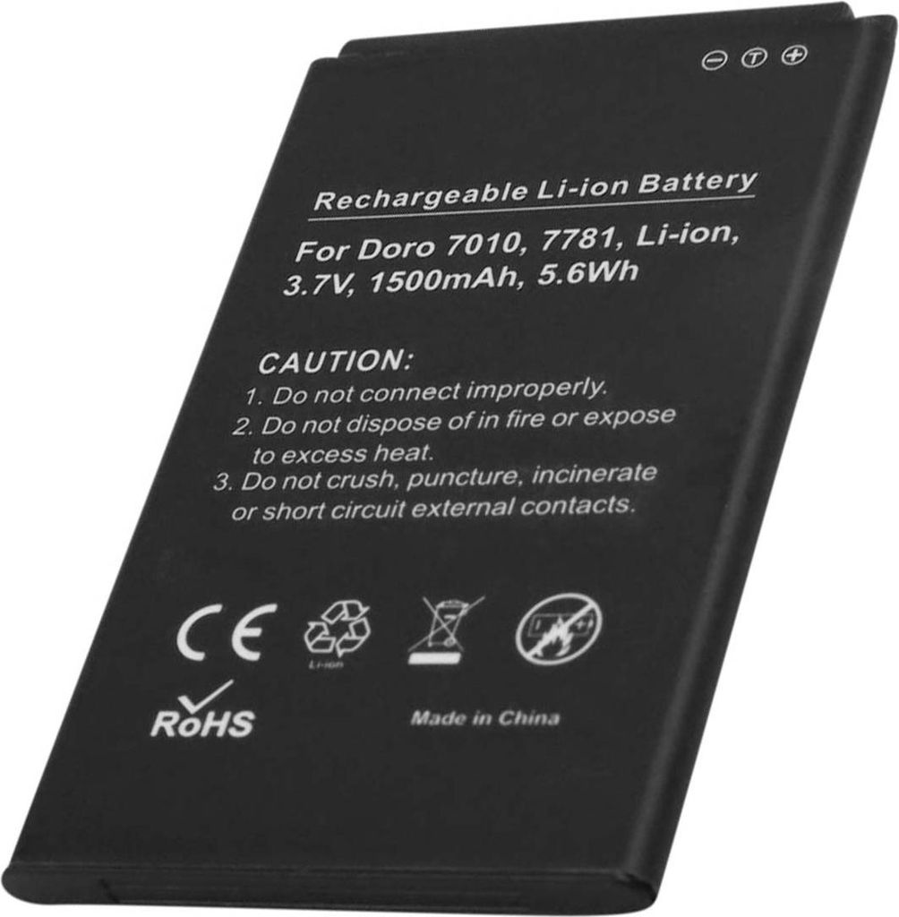 Avizar, Ersatzakku Doro 7010/7781 Li-Ion 3.7V 1500 mAh, Schwarz