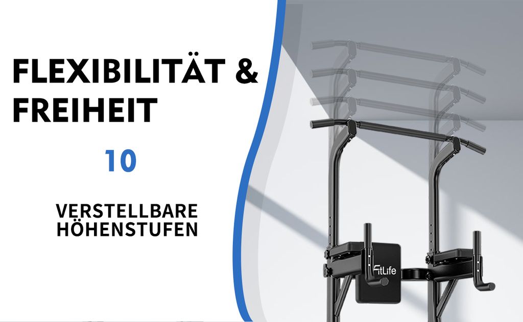 DH FitLife Power Tower Dip Station | Power Rack mit Produktbild 9