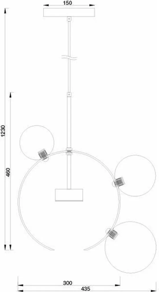 Suspension LED Salon et Salle à Manger Multiverse Chrome 120cm