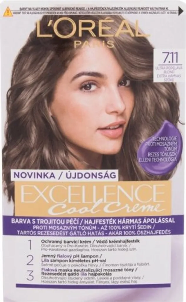 Coloration Permanente L'Oréal Excellence Cool Cream 7.11 Blond Cendré Froid