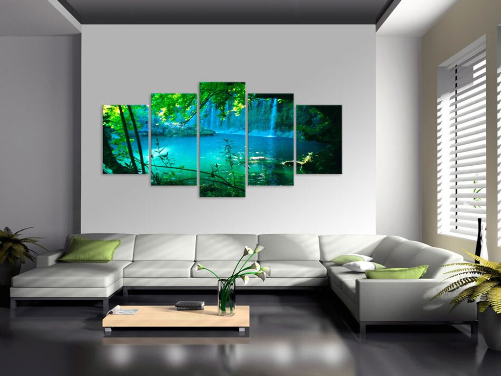 Akustikbild See Wasserfall 200x100 cm Bilder Akustikschaum Produktbild 