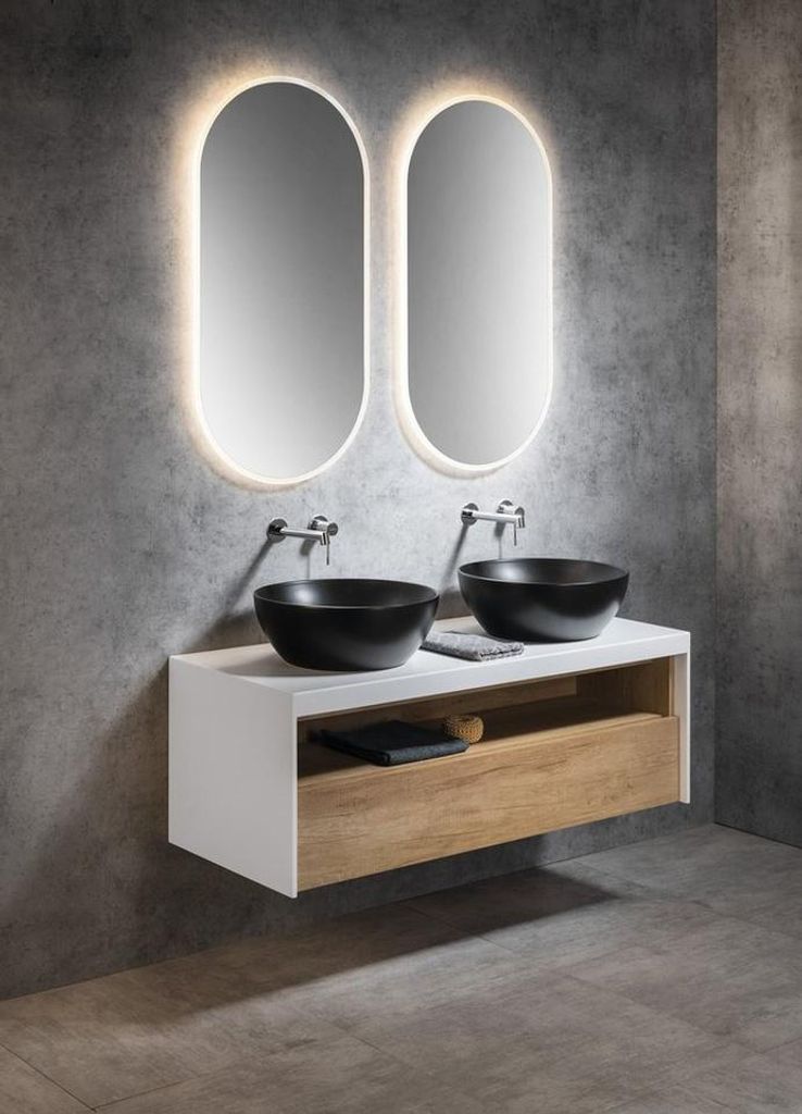Sapho Badmöbel-Set VIERA 120, Eiche Alabama / weiß matt