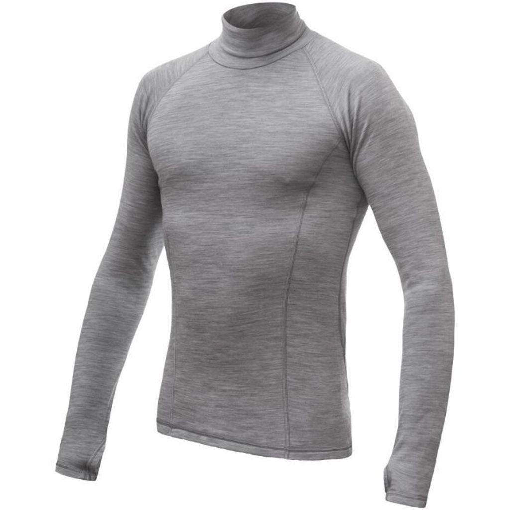 T-Shirt Sensor Merino Bold Roll Neck Herren lang cool grey größe M 22200041-01