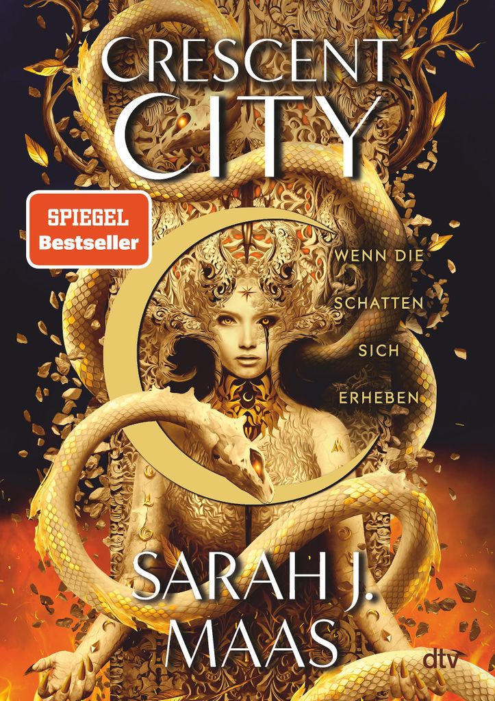 A book cover with a central figure surrounded by golden serpents and ornate details.