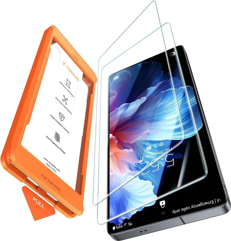 Pellicola S24 Ultra TORRAS: Vetro Blindato 9H con Kit InstaFit