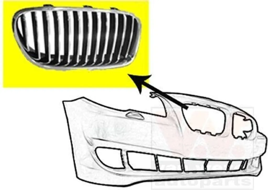 Calandre BMW Série 5 VAN WEZEL 0617514 Noir - Finition Droite Haute