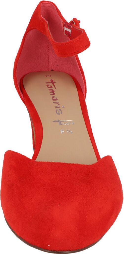 Tamaris Damen Pumps Fesselriemen Blockabsatz samtige Haptik Produktbild 10