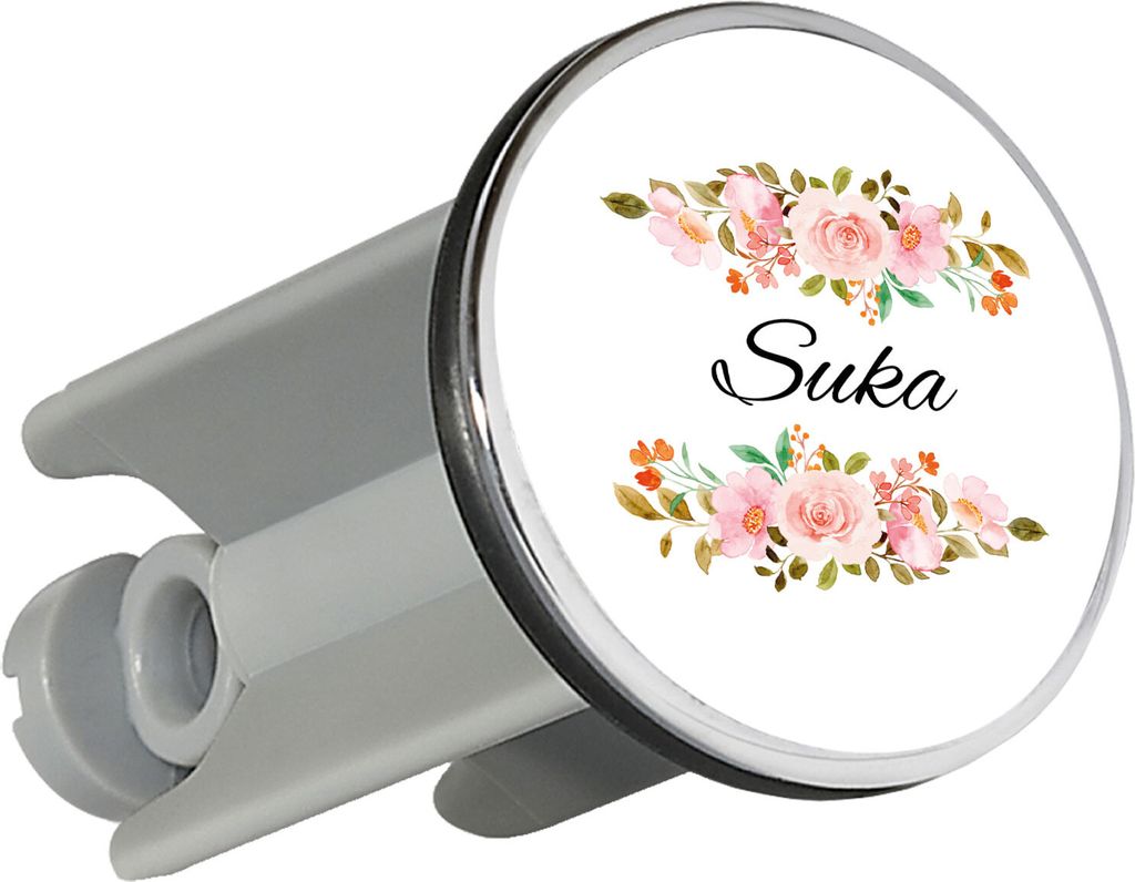 Huuraa Waschbeckenstöpsel Suka russisch Blumen 4cm höhenverstellbar Abflussstopfen Geschenkidee