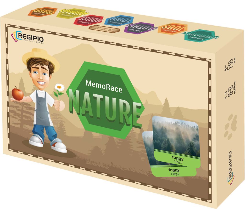 Kartenspiel Set zum Englisch Lernen "MEMORACE Nature" Spielend Neues Lernen