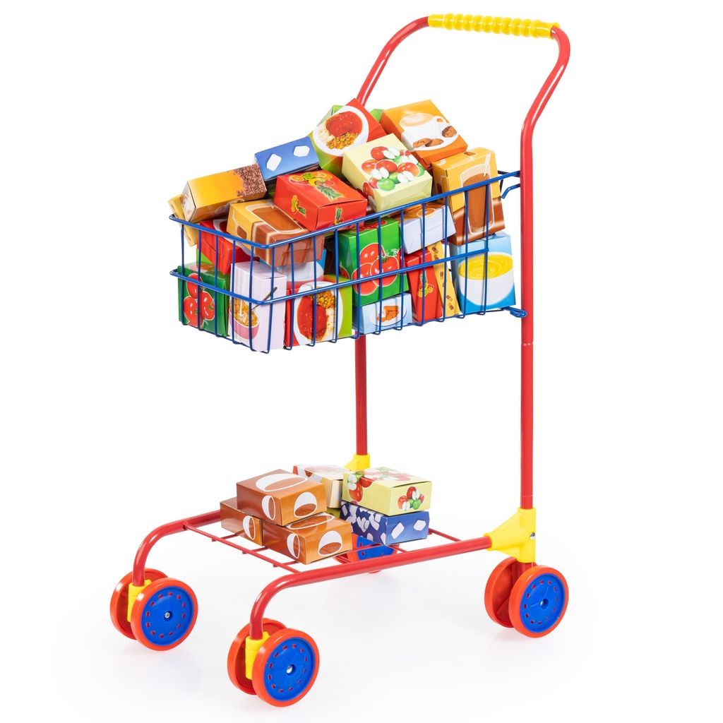 Chariot d'achat multicolore avec contenu Image du produit 