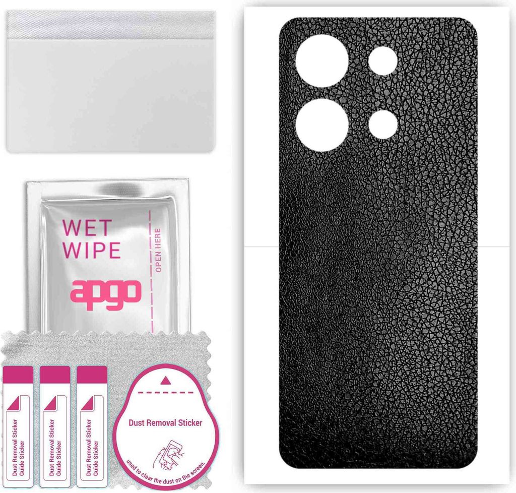 apgo Rückseite Schutzfolie, Skin, kompatibel mit Infinix Note 30, Hinten Displayschutzfolie aus Vinylfolie, kratzfest, einfache Montage - Schwarze...