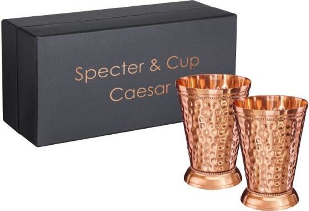 Kupferbecher Caesar 2er Set 350ml, 100% reines Kupfer, Cocktailbecher