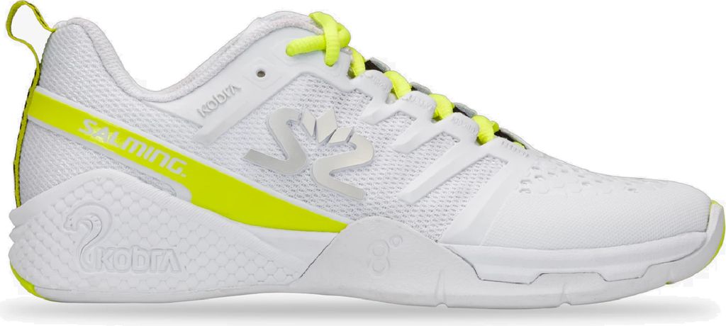 Salming Kobra 3 Indoor Handballschuhe Hallenschuhe weiss/neon gelb 1230081-0716, Schuhgröße:38 EU
