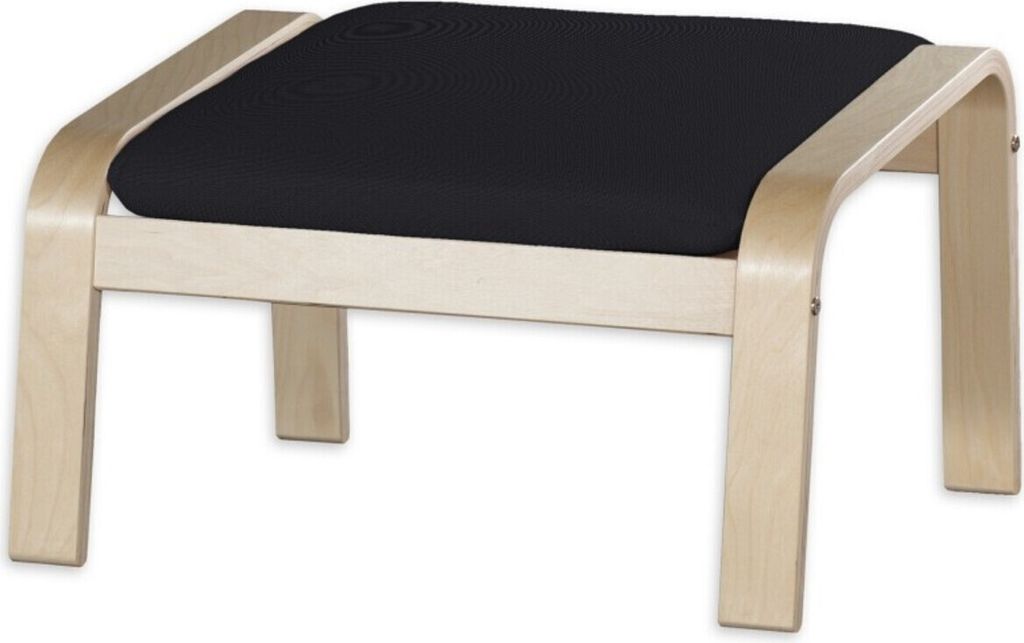 Dekoria Bezug für Poäng Hocker, schwarz, Hocker Poäng
