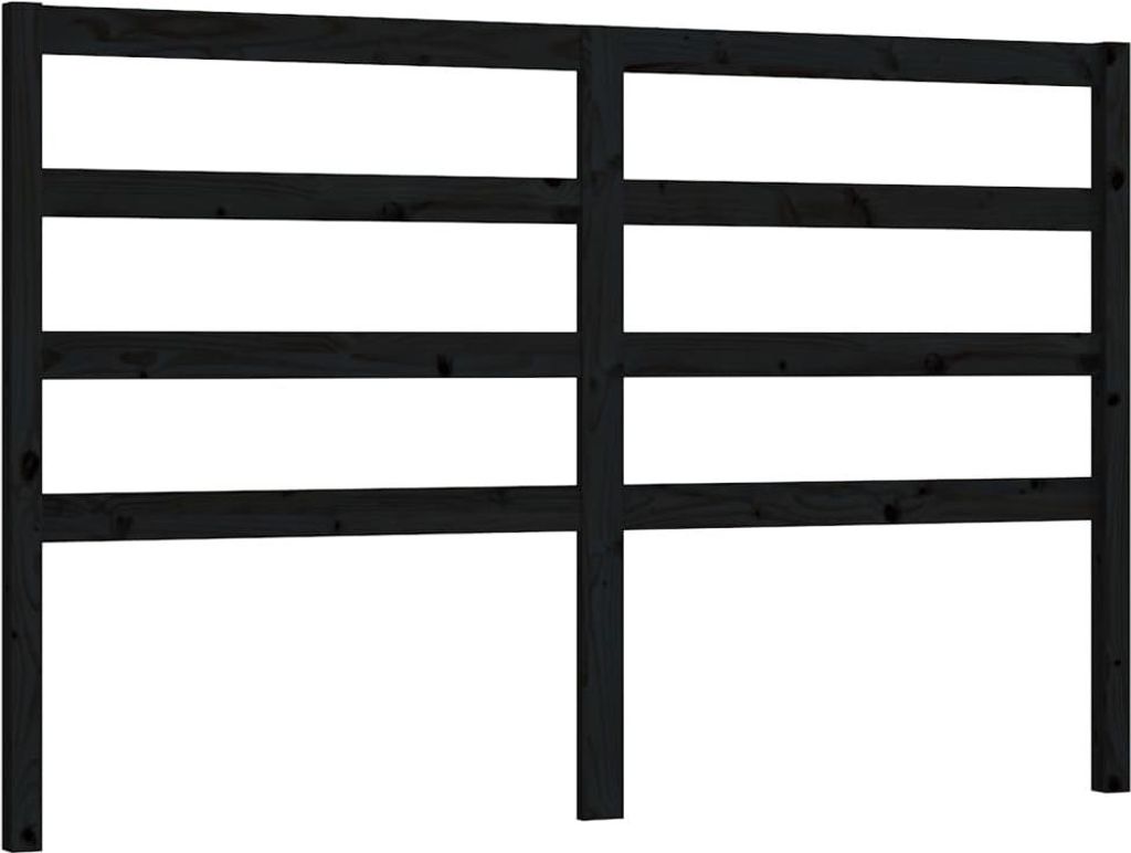 vidaXL Kopfteil Schwarz 126x4x100 cm Massivholz Kiefer