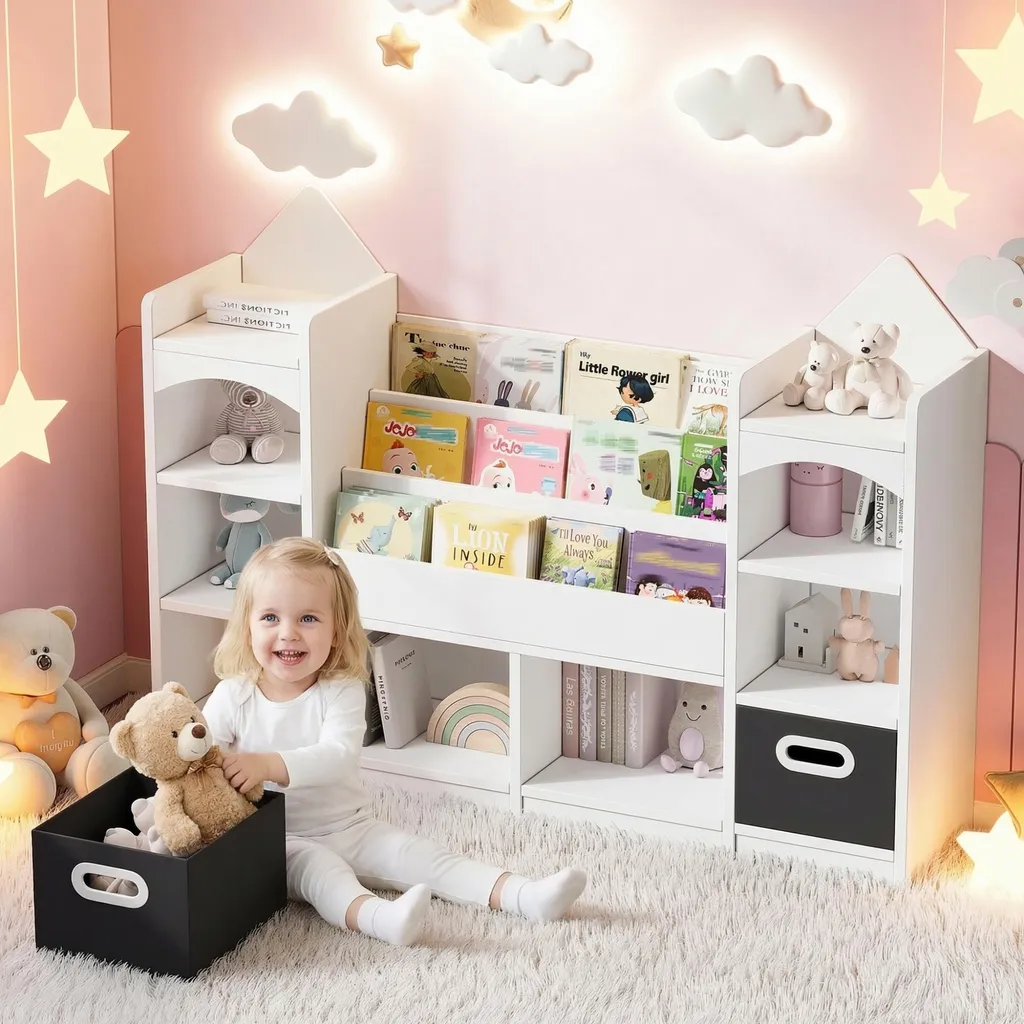 Meuble de Rangement pour Chambre d'Enfant - Organisateur Livres et Jeux