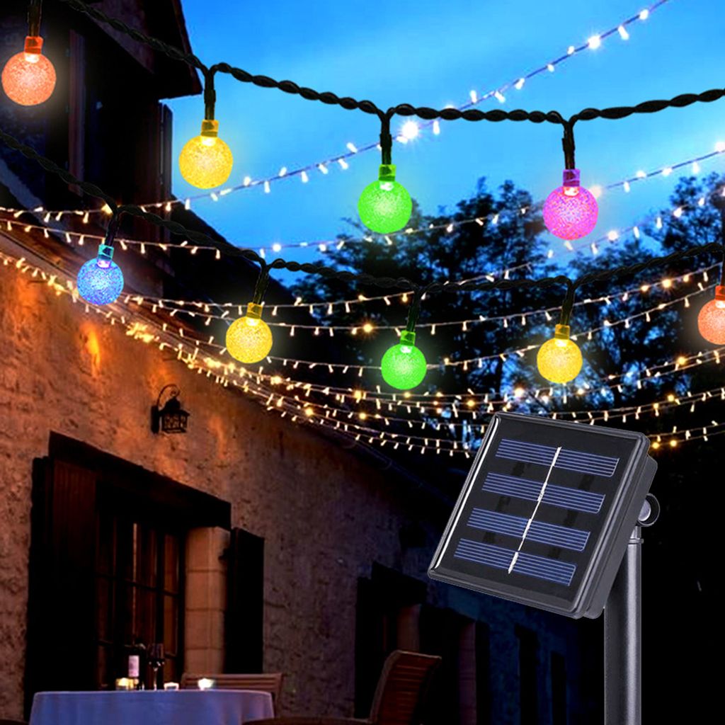9.5M 50LEDs Solar Lichterkette Kugel LED Beleuchtung mit 8 Produktbild 