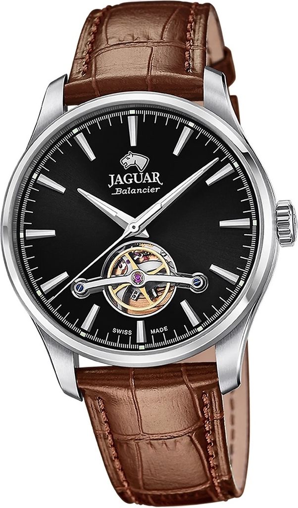 Jaguar Leder Herren Uhr Analog Elegant Armbanduhr braun Balancier D2UJ966/5