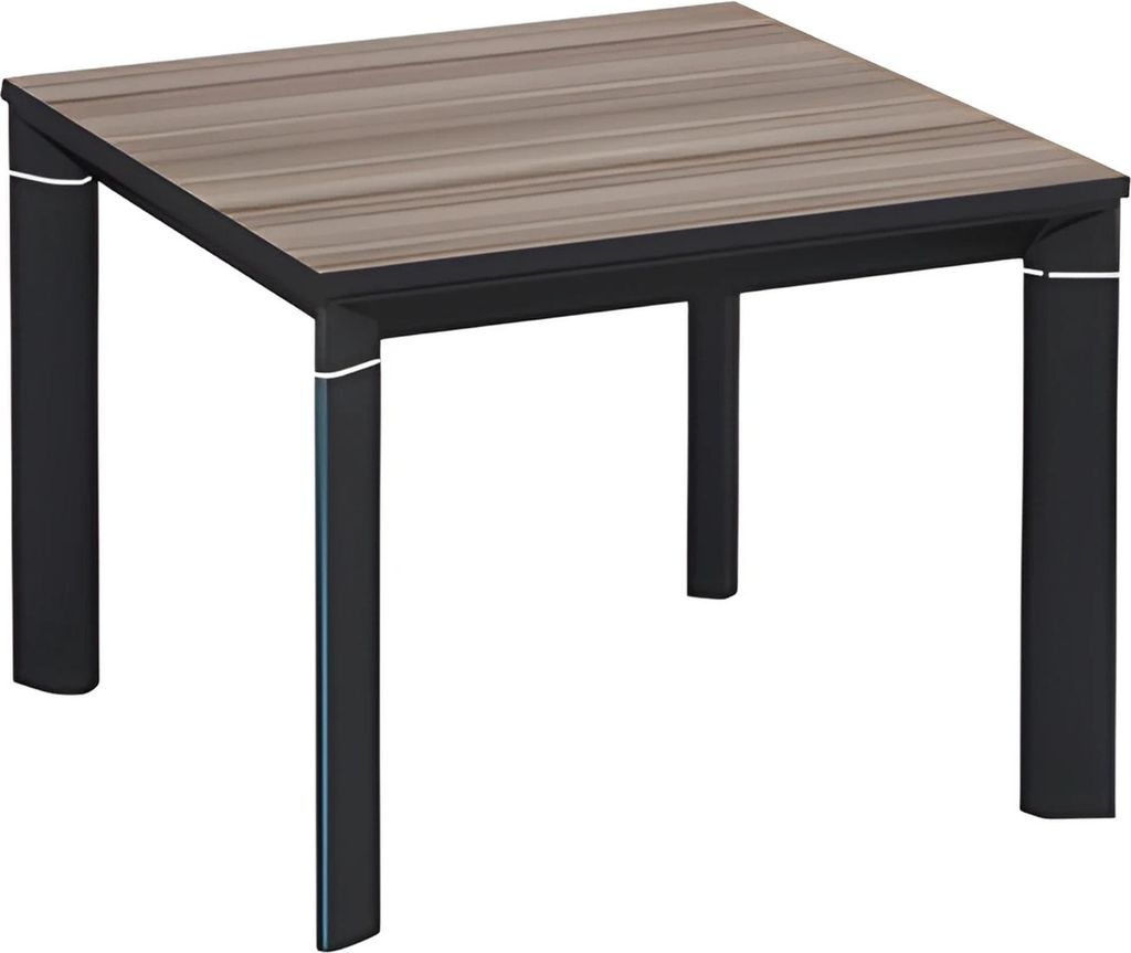 Beistelltisch Quadratisch Holzoptik Braun Schwarz Modern Regal mit Ablage