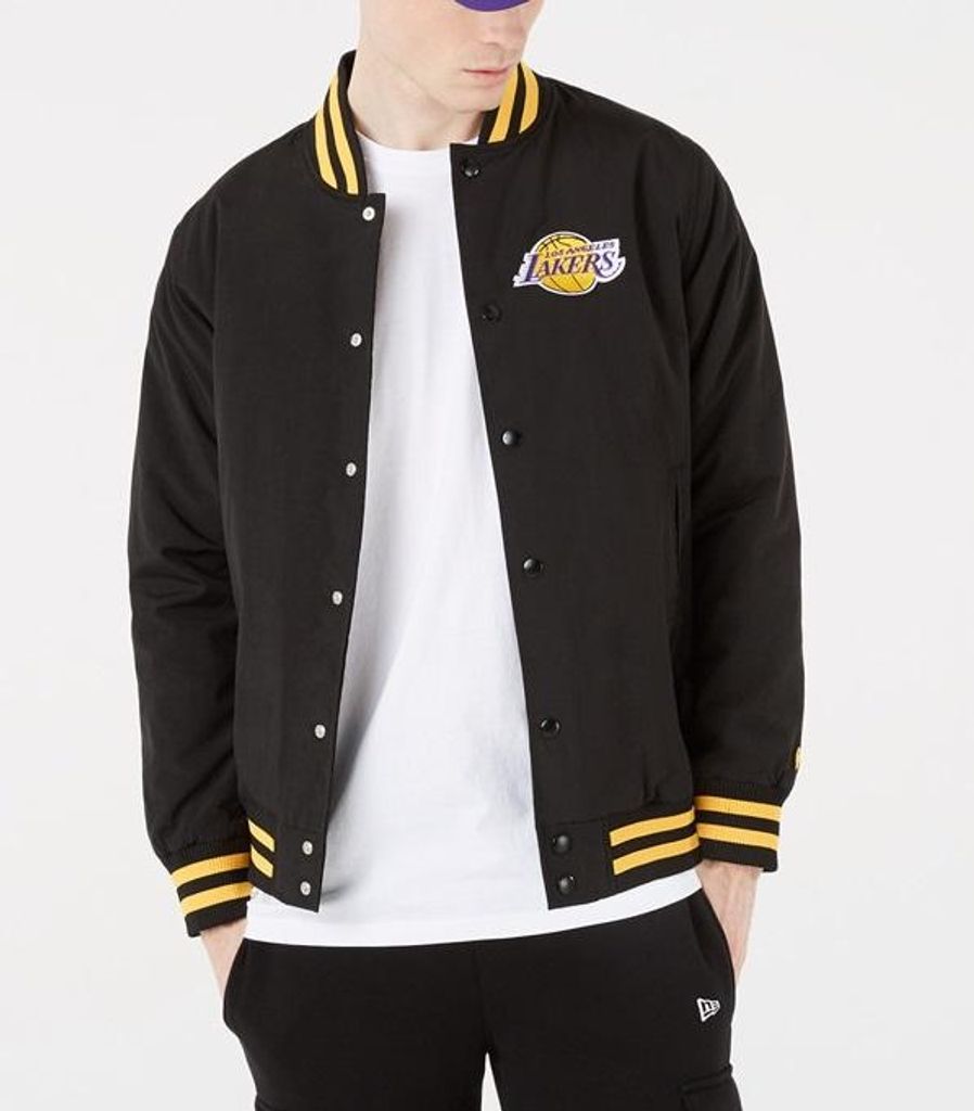 New Era NBA Patch Logo Bomber Jacke LA Lakers schwarz L Produktbild 