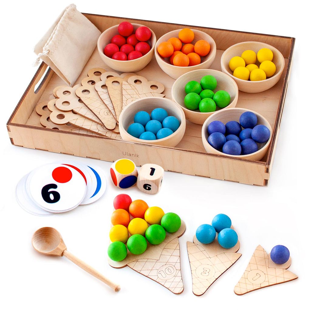 Ulanik Montessori Holzspielzeug “Süßes Zählen. Groß”