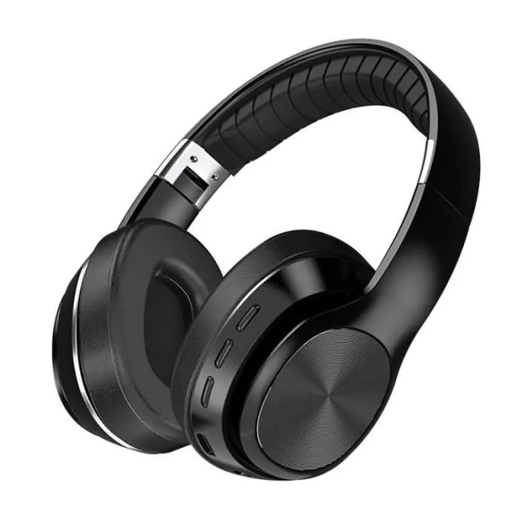 A black pair of over-ear headphones is shown against a white background.