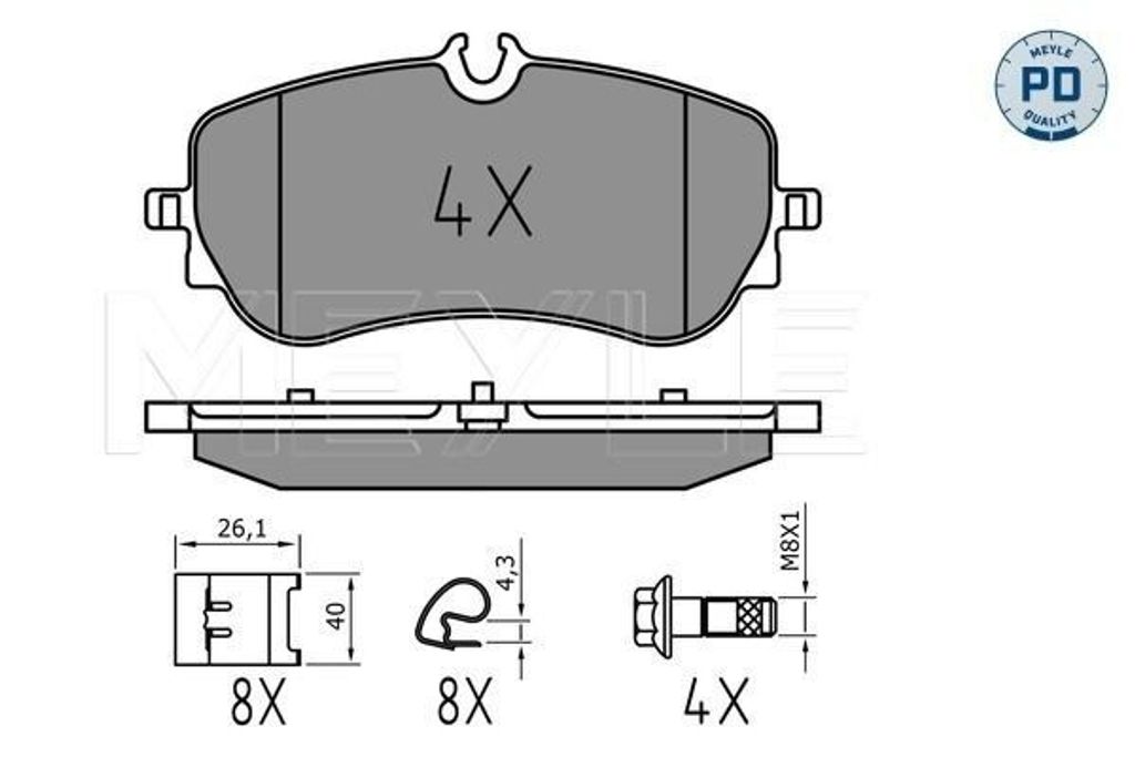 MEYLE 025 228 0219/PD Bremsbeläge Hinten für VW Crafter Kastenwagen (SY, SX) Amarok Pickup (2HA, 2HB, S1B, S6B, S7A, S7B) GRAND CALIFORNIA Camper