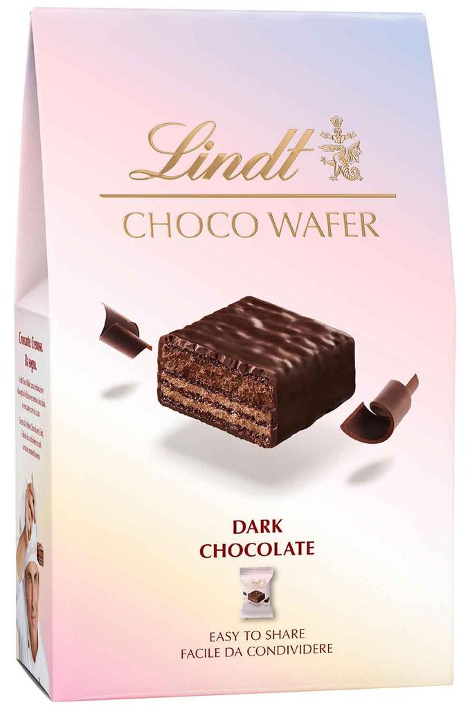 Lindt Choco Wafer, ciemna czekolada, chrupiąca wafle, 130g Zdjęcie produktu 