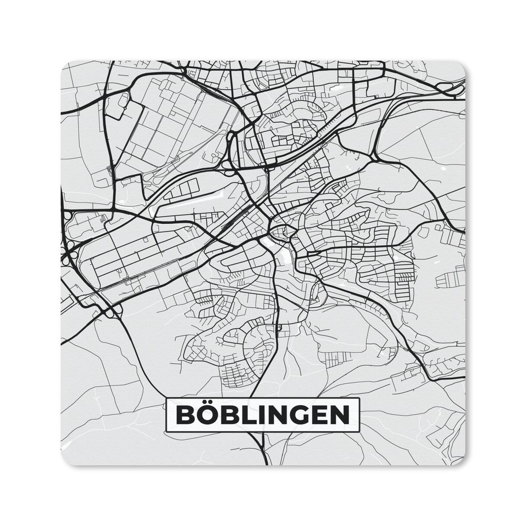 MuchoWow Mauspad Mousepad Stadtplan - Böblingen - Karte - Deutschland - Karte 20x20 cm - Mousepads - Maus Mat - Pad - Mausunterlage - Desk Mat -...