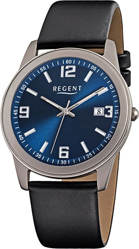 Regent Titan Herren Uhr F-844 Quarzuhr Armband schwarz D2URF844